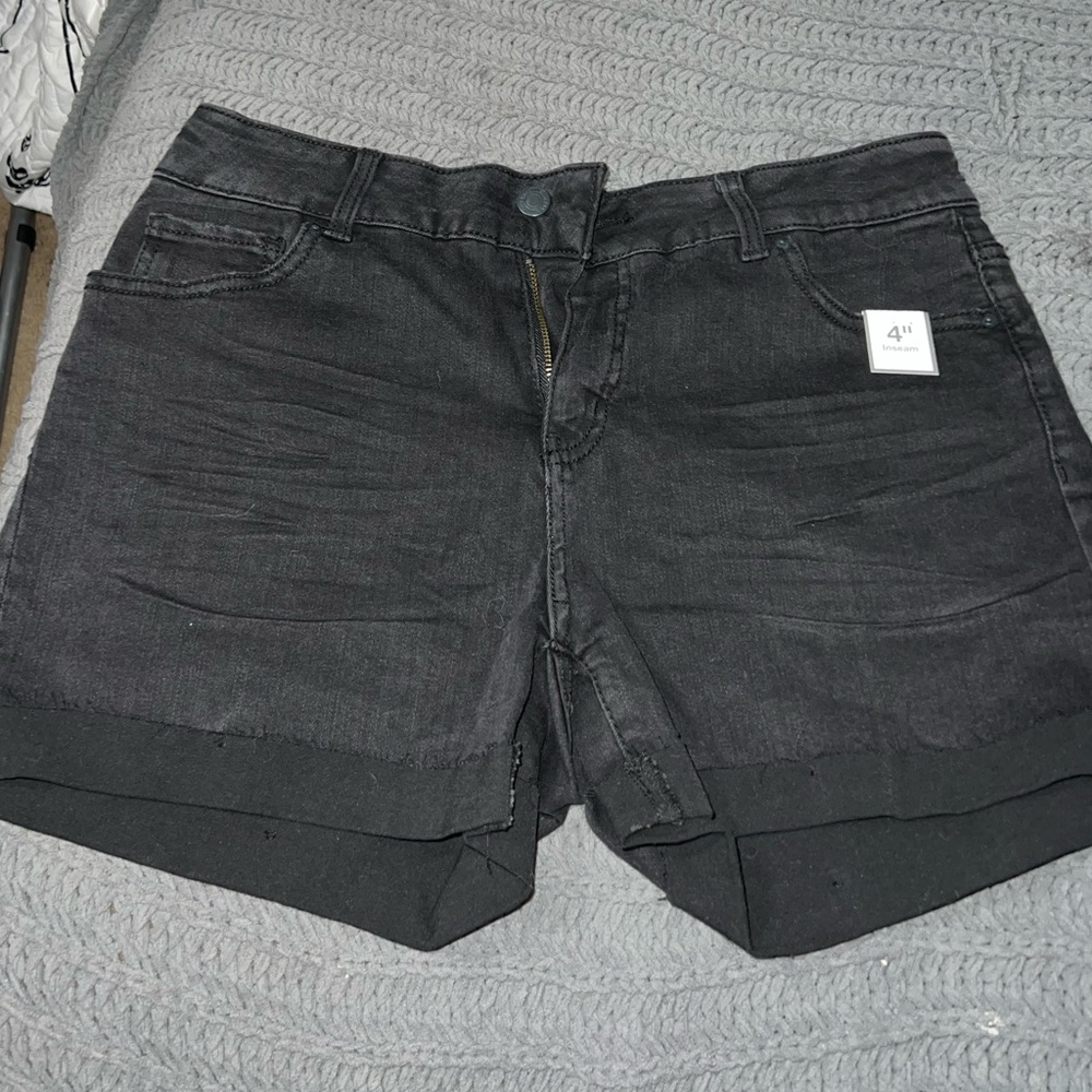 Black jean shorts, size 10